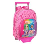 safta RAINBOW HIGH SHINE - Zaino per bambini con carrello 705, ideale per bambini di diverse età, comodo e versatile, qualità e resistenza, 28 x 10 x 34 cm, multicolore, M, Casual