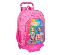 RAINBOW HIGH SHINE - Zaino scuola grande con carrello, zaino per bambini, zaino per bambini, adattabile al carrello, ideale per bambini in età scolare, comodo e versatile, qualità e resistenza, 33 x