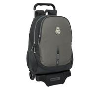 Safta Real Madrid, 3 ° equipaggiamento 24/25, zaino scolastico, ideale per bambini di diverse età, comodo e versatile, qualità e resistenza, 33 x 15 x 43 cm, grigio, M, Casual