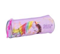 UNICORN ACADEMY - Astuccio rotondo scolastico, astuccio per bambini, ideale per bambini dai 5 ai 14 anni, comodo e versatile, qualità e resistenza, 20 x 7 cm, viola, M, Casual