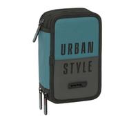 Plumier Triplo Safta Urban style Azzurro Grigio 12,5 x 19,5 x 5,5 cm 37 Pezzi