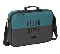 Safta URBAN STYLE - Portafogli Extrascolastici, Valigetta portatodo, Tracolla comoda e versatile, qualità e resistenza, 38 x 6 x 28 cm, grigio/blu, M, Casual