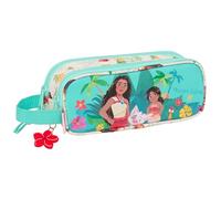 Safta VAIANA - Astuccio doppio per bambini, astuccio per bambini, ideale per bambini in età scolastica, comodo e versatile, qualità e resistenza, 21 x 6 x 8 cm, colore: Beige/Blu, Beige/blu, Estándar,