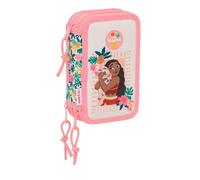 Safta Astuccio scolastico Vaiana per bambini 5-14 anni, 37 utili inclusi, 12,5 x 5,5 x 19,5 cm