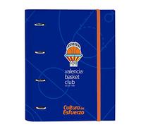 Safta - Valencia Basket Raccoglitore a 4 anelli da 30 mm, colore: blu/arancione, 320 x 140 x 440 mm (512084666)