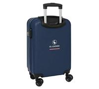 safta | Valigia da cabina 20″ El Ganso Classic, rigida in ABS+PC blu navy, 4 ruote doppie a 360°, lucchetto di sicurezza, interno foderato con divisorio e tasca in rete, Dimensioni 34,5x20x55 cm