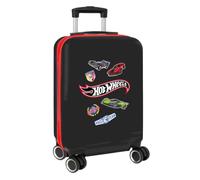 Safta - Valigia da cabina da 50,8 cm Hot Wheels, rigida in ABS + PC, 4 ruote doppie girevoli a 360°, lucchetto di sicurezza, interno foderato con tasca in rete e separatore, misure 34,5 x 20 x 55 cm