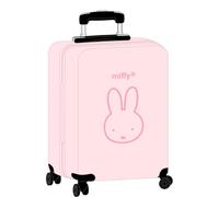 Safta Valigia da cabina da 50,8 cm, Miffy Flores, ABS + PC resistente, 4 ruote doppie a 360°, lucchetto di sicurezza, interno foderato con divisore e tasca in rete, misure 34,5 x 20 x 55 cm