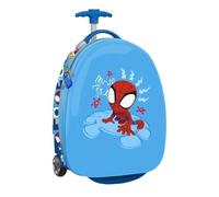 Safta Valigia per bambini con ruote da 16 pollici, Spidey Rescue, guscio rigido ABS + PC, interno foderato con tasca in rete con cerniera, cinghie elastiche per fissaggio bagagli, colore blu