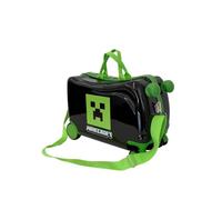 Safta - Valigia per bambini con ruote Minecraft, ABS + PC, doppie ruote anteriori a 360°, interno foderato con divisore e tasca con cerniera, tracolla, dimensioni 44 x 21 x 27 cm