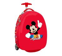 safta | Valigia per bambini Disney Mickey Mouse Good Day 16″ con 2 ruote, interno foderato con tasca in rete con cerniera, cinghie elastiche di fissaggio, scocca in ABS+PC, Dimensioni 28x23x43 cm