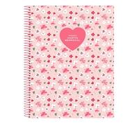 Safta VMB IN Bloom - Taccuino 120 fogli, copertina rigida, ideale per bambini di diverse età, comodo e versatile, qualità e resistenza, 21,5 x 31 cm, colore rosa, Rosa, Estándar, Casual