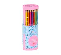 safta VMB Paraiso - Astuccio arrotolabile utile incluso, astuccio per bambini, ideale per bambini dai 5 ai 14 anni, comodo e versatile, qualità e resistenza, 7 x 20 cm, Blu chiaro/Rosa Chiaro, M,
