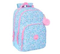 safta VMB Paraiso - Zaino scuola per bambini, ideale per bambini di diverse età, comodo e versatile, qualità e resistenza, 32 x 15 x 42 cm, Blu chiaro/Rosa Chiaro, M, Casual