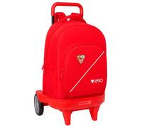 SEVILLA FC - Zaino grande con ruote, compatto evoluzione, rimovibile, ideale per bambini di diverse età, comodo e versatile, qualità e resistenza, 33 x 22 x 45 cm