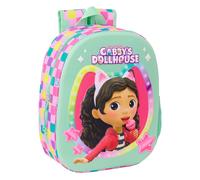 Safta GABBY'S DOLLHOUSE 3D - Zaino scolastico, con design 3D, adattabile al carrello, ideale per bambini di diverse età, comodo e versatile, qualità e resistenza, 27 x 10 x 33 cm, multicolore, M