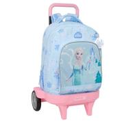 Safta - Zaino grande con ruote Frozen Compact Evolution, rimovibile, lavabile, trolley con manico rimovibile e blocco 93 cm, schienale e spalle imbottiti, portabottiglie, zaino da ragazza, misure 33 x