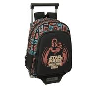Safta - Zaino grande con ruote Mandalorian & Grogu Compact Evolution rimovibile, 27 x 10 x 67 cm, carrello incluso resistente, spallacci ergonomici imbottiti, misure 27 x 10 x 33 cm