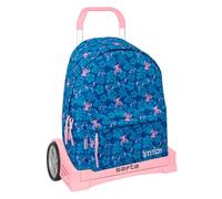 safta | Zaino grande con ruote Stitch Lilo Compact Evolution Rimovibile, Carrello Evolution 85 cm, Ergonomica e Imbottita, Ruote Antivibración Ultrasilenciosas, Zaino Bambina, Dimensioni 33x15x42 cm