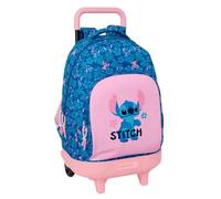 Safta - Zaino grande con ruote Stitch Lilo Compact Evolution, rimovibile e lavabile, zaino per la scuola per bambini con grande capacità, schienale imbottito, portabottiglie, base rinforzata, misure