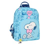 SNOOPY LOVE - Mini zaino per uso quotidiano, ideale per bambini di diverse età, comodo e versatile, qualità e resistenza, 25 x 13 x 30 cm, Blu chiaro, M, Casual
