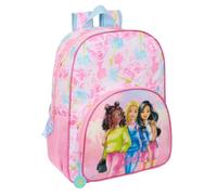 Safta - Zaino per la scuola Barbie Painterly adattabile al carrello (senza carrello), ergonomico e imbottito, tasca frontale di grande formato, portabottiglie laterali, cerniera doppia maniglia