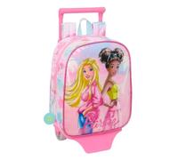 Safta - Zaino per la scuola con trolley Barbie Painterly, rimovibile e con manico telescopico, altezza 54 cm, sistema di fissaggio, tessera identificativa, zaino da ragazza, misure 22 x 10 x 27 cm