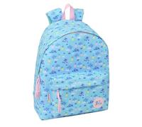 Safta Zaino per la scuola Disney Stitch Waves, schiena e spalle ergonomiche imbottite, tasca frontale con cerniera, doppia maniglia, maniglia superiore, per il ritorno a scuola dei bambini, dimensioni