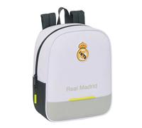safta Real Madrid Attrezzature 25/26 - Zaino per bambini, zaino per la scuola, adattabile al carrello, ideale per l'asilo, comodo e versatile, qualità e resistenza, 22 x 10 x 27 cm, bianco, M, Casual