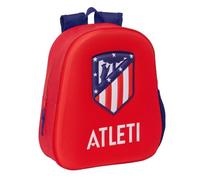 safta | Zaino scolastico 3D Atlético de Madrid, Frontale TermoconFormado, Spallacci Imbottiti e Ergonomici, Tasca Laterale Portaborraccia, Tarjeta Identificación, Maniglia Superiore,