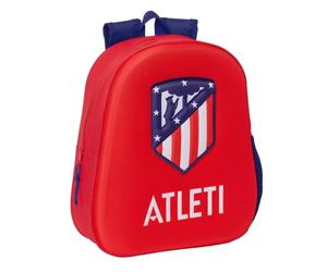 safta | Zaino scolastico 3D Atlético de Madrid, Frontale TermoconFormado, Spallacci Imbottiti e Ergonomici, Tasca Laterale Portaborraccia, Tarjeta Identificación, Maniglia Superiore,