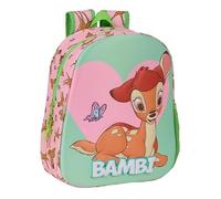 safta | Zaino scolastico 3D Bambi, Frontale TermoconFormado in Rilievo, Per bambini per Ritorno a Scuola, Spallacci Imbottiti e Ergonomici, Tasca Portaborraccia, Dimensioni 27x10x33 cm