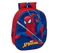 safta | Zaino scolastico 3D Marvel Spider-Man, Frontale TermoconFormado in Rilievo, Per bambini per Ritorno a Scuola, Spallacci Imbottiti, Tasca Laterale Portaborraccia, Maniglia Superiore,
