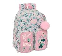 safta | Zaino scolastico Disney Minnie Mouse Minty Adattabile al carrello (Senza Carrello), Spallacci ergonomici e imbottiti, Tasche Frontali Grande Formato, Portaborraccia, Maniglia Superiore,