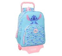 SAFTA Zaino scolastico grande con ruote Stitch Waves Compact Evolution rimovibile, trolley 905 85 cm di altezza, ergonomico e imbottito, tasche portabottiglie, cerniera doppia maniglia, misure 33 x 14
