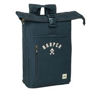 safta | Zaino scolastico Harper & Neyer con Solapa e Hebilla, Scomparto per Portatile 15,6″, Interno Forrado e Imbottito, Spallacci e Schienale Ergonomicos con Rete Antisudor, Dimensioni 28x13x42 cm