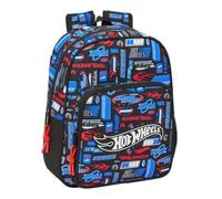 safta | Zaino scolastico Hot Wheels Adattabile al carrello (Senza Carrello), Per bambini e Juvenil, Spallacci ergonomici imbottiti, Ampia Tasca Frontale e Portaborraccia, Maniglia Superiore,