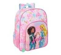 Safta - Zaino scolastico Junior Barbie Painterly adattabile al carrello (senza carrello), ergonomico e imbottito, doppio manico con cerniera, grande tasca frontale, zaino da ragazza, misure 32 x 12 x
