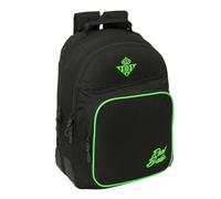 Safta - Zaino scolastico Real Betis Balompié doppio adattabile al trolley, 2 scomparti grandi, doppia tasca frontale con organizer, ergonomico imbottito, portabottiglie, misure 32 x 15 x 42 cm