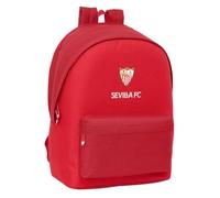 Safta - Zaino scolastico Sevilla FC doppio scomparto con USB, antifurto per laptop da 15,6" e tablet 11", resistente all'acqua, schienale e spallacci ergonomici imbottiti, rosso, dimensioni 31 x 18 x