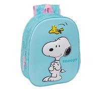 safta | Zaino scolastico Snoopy Design 3D TermoconFormado, Per bambini per Ritorno a Scuola, Spallacci Imbottiti e Maniglia Superiore, Tasca Laterale Portaborraccia, Colore Turchese e Rosa,