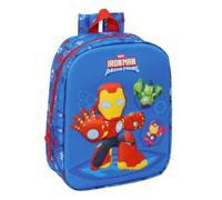Safta - Zaino scuola asilo 3D Iron Man Marvel, scomparto principale con cerniera, maniglia superiore, per il ritorno a scuola, zaino per bambini, dimensioni 22 x 10 x 27 cm