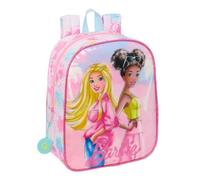 Safta - Zaino scuola asilo Barbie Painterly adattabile al carrello (senza carrello), per bambini, scomparto principale con cerniera, carta d'identità, maniglia superiore, dimensioni 22 x 10 x 27 cm