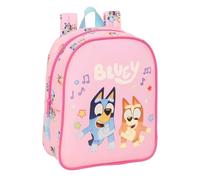 Safta - Zaino scuola asilo Bluey Dance adattabile al carrello (senza carrello), scomparto principale con cerniera, carta d'identità, maniglia superiore, per il ritorno a scuola dei bambini, misure 22