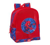Safta SPIDERMAN - Zaino per bambini da spiaggia, anti sabbia, con manici, facile da pulire, ideale per bambini di diverse età, comodo e versatile, 32 x 12 x 38 cm, Rosso/blu, M, Casual
