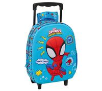 SPIDEY - Zaino per bambini 3D con ruote, ideale per bambini di diverse età, comodo e versatile, qualità e resistenza, 27 x 10 x 33 cm