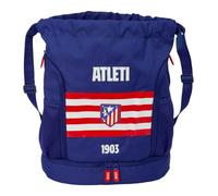 Safta - Zaino sportivo Atlético de Madrid, zaino per la scuola in corde con scomparto inferiore e cerniera a 2 vie, tasca interna, misure 34 x 15 x 43 cm