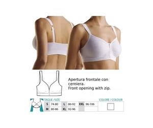 Safte ORIONE 9650 REGGISENO POST OPERATORIO CON ZIP FRONTALE BIANCO XL