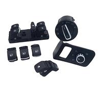 Saftey porta serbatoio carburante specchio fendinebbia faro finestra interruttore pulsante per Volkswagen VW Touran Caddy 1J4959857B 1T0959851 1T1 959 faro fendinebbia controllo (colore: set)