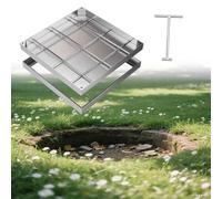 SAFWELAU Copertura Valvola Irrigazione Coperchio a Scomparsa con Telaio Coperchie di Manico Invisibili Personalizzabili con Fori di Base e Tira, Copertura fognaria recessa Invisibile(22 x 22 in)